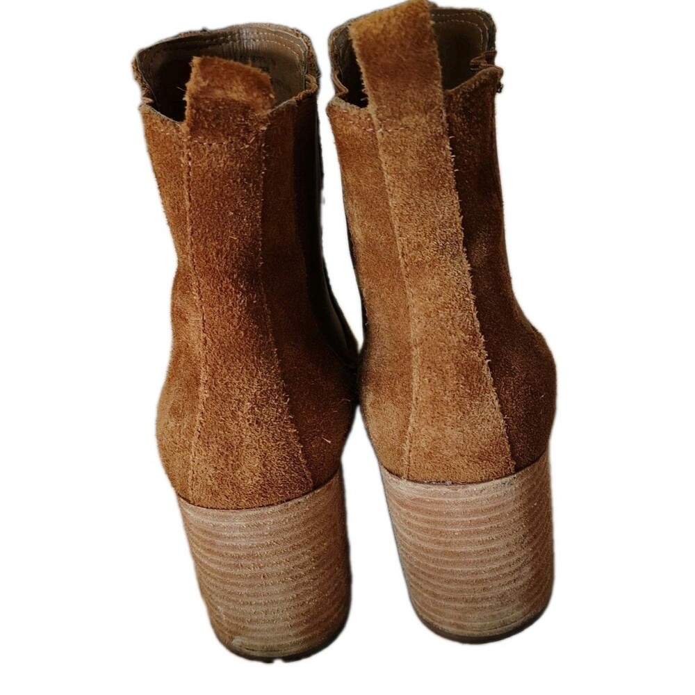Steve Madden Addy Brown Suede Chelsea Ankle Boots Pointed Toe Pull On 8M - Picture 8 of 10